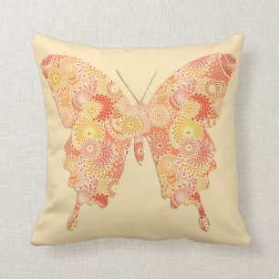 Butterfly in fractaal patroon — sinaasappel en p kussen