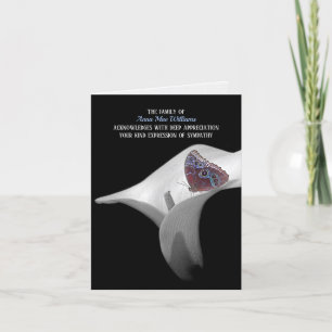Butterfly in Peace Lily Sympathie Hartelijk dank Bedankkaart