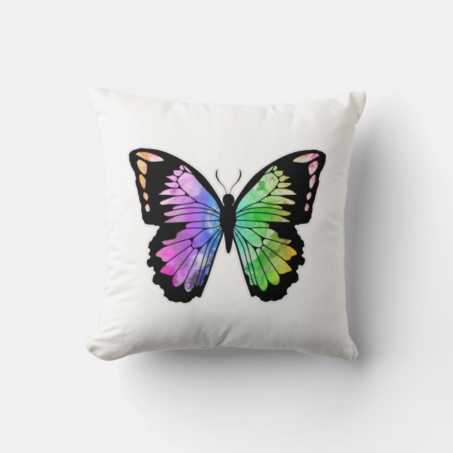 Butterfly in regenboogkleuren kussen (Voorkant)