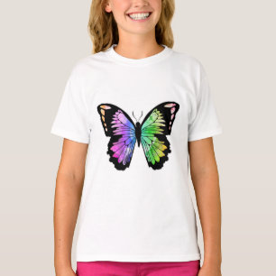 Butterfly in regenboogkleuren t-shirt