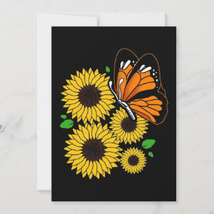 Butterfly in Sunflower Garden Bedankkaart