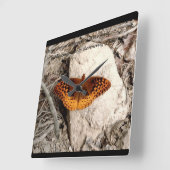 Butterfly inspiration clock vierkante klok (Hoek)