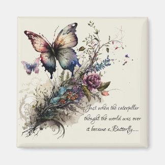 Butterfly Inspirerend Aanmoediging Citaat Magneet