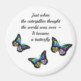 Butterfly Inspirerend Aanmoediging Citaat Magneet