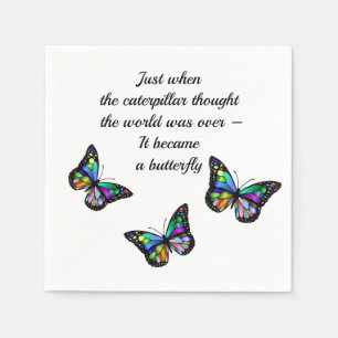 Butterfly Inspirerend Aanmoediging Citaat Servet
