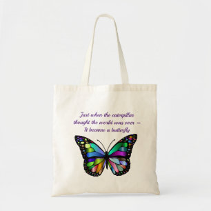 Butterfly Inspirerend Aanmoediging Citaat Tote Bag