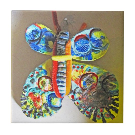 BUTTERFLY keramische tegel | m3galleryStudio Tegeltje (Voorkant)
