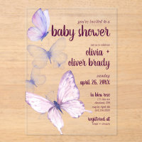 Butterfly Kiss & Baby wensen | Baby shower Paarse