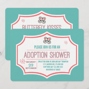Butterfly Kisses & Adoption Wishes Adoption Shower Kaart