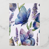 Butterfly Kisses & Baby Wishes Baby shower Folie Uitnodiging (Achterkant)