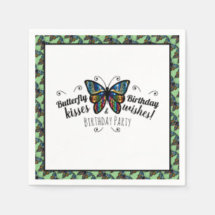 Butterfly Kisses Birthday Party Napkin Servet