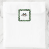 Butterfly Kisses Birthday Party Square Sticker (Tas)