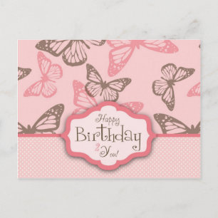 Butterfly Kisses Birthday Postcard II Briefkaart