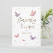 Butterfly Kisses Dank u  Bedankkaart (Staand voorkant)