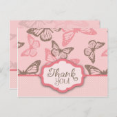 Butterfly Kisses Dank u Briefkaart (Voorkant / Achterkant)
