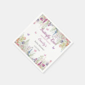 Butterfly Kisses en Baby Wishes Girl Baby shower Servet (Hoek)