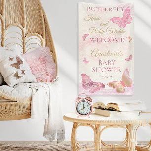 Butterfly Kisses en Baby Wishes Girl Baby shower Spandoek