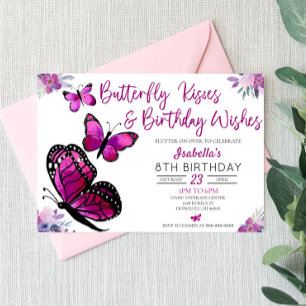 Butterfly Kisses en Birthday Wishes Birthday Kaart