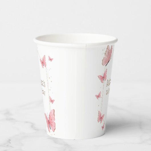 Butterfly Kisses en Birthday Wishes Birthday Pape Papieren Bekers (Rechts)
