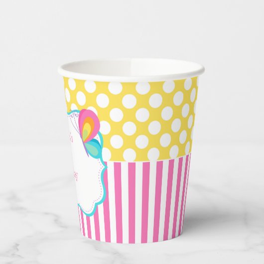 Butterfly Kisses en Birthday Wishes Party Papieren Bekers (Links)