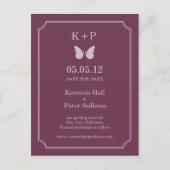 Butterfly Kisses Save The Date Briefkaarten - Plum (Voorkant)