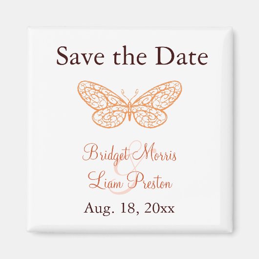 Butterfly Kisses Save the Date Magnet Magneet (Voorkant)