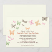 Butterfly Kisses Wedding Invitation iory Kaart (Voorkant / Achterkant)
