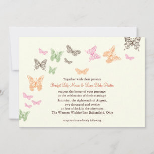 Butterfly Kisses Wedding Invitation iory Kaart