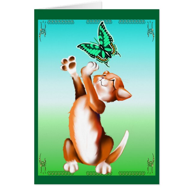 Butterfly Kitten-kaart (Voorkant)