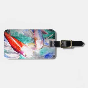Butterfly Koi waterverf Japanse viskunst Bagagelabel