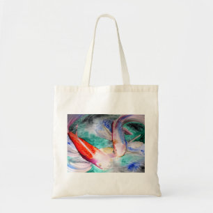 Butterfly Koi waterverf Japanse viskunst Tote Bag