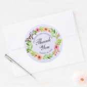 Butterfly krans bruiloft dank u lavendel ronde sticker (Envelop)