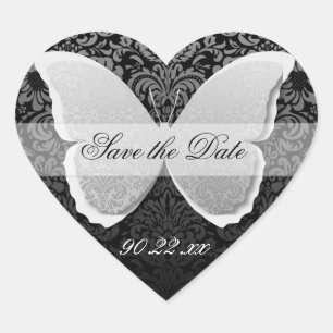 Butterfly Lace "Save the Date" Hart Sticker