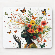 Butterfly lady art mousepad