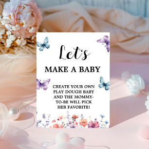 Butterfly laten we een Baby Baby shower Game-teken Reclamebord Met Voetstuk