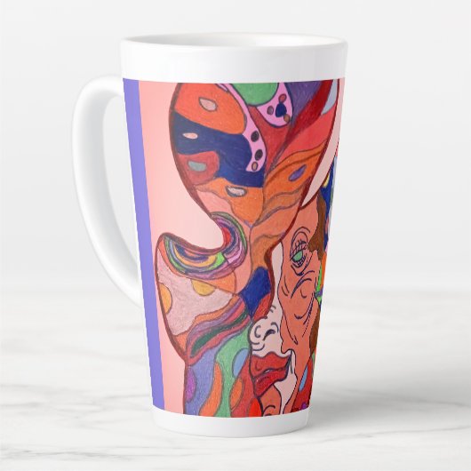 Butterfly Leaf Portrait Large Mug Latte Mok (Linkerhoek)
