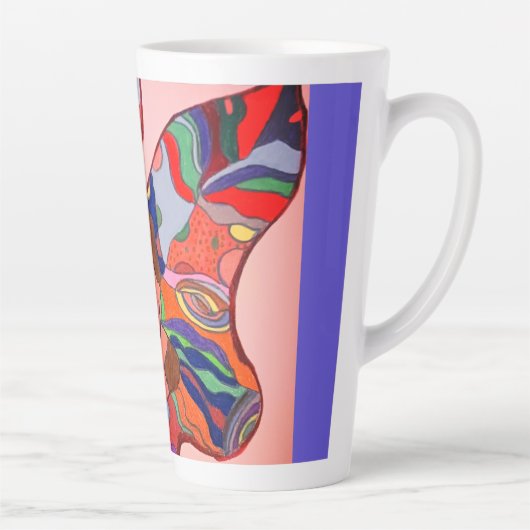 Butterfly Leaf Portrait Large Mug Latte Mok (Rechts)