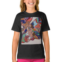 Butterfly Leaf Portrait Zwart T-shirt