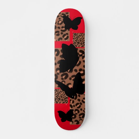 BUTTERFLY LEOPARD/CHEETAH PRINT SKATEBOARD (Voorkant)