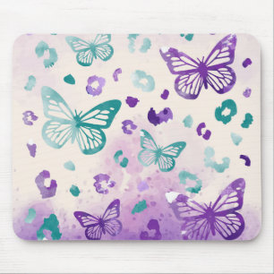 Butterfly Leopard Paars wit Muismat
