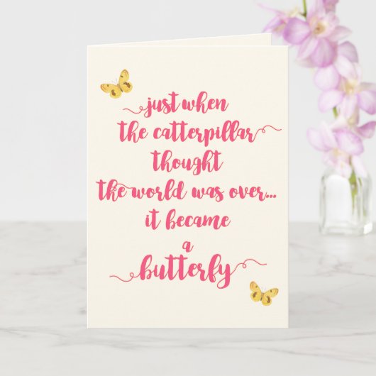 Butterfly - Life Struggles - Inspirerend citaat Kaart (Orchidee)