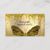 Butterfly Logo Gold Glitter Driving Girly Busine Visitekaartje (Voorkant)