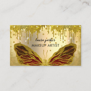 Butterfly Logo Gold Glitter Driving Girly Modern Visitekaartje