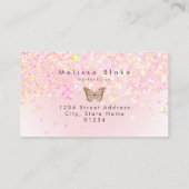 Butterfly logo op faux glitter achtergrond visitekaartje (Achterkant)
