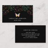 Butterfly logo op zwarte achtergrond visitekaartje (Voorkant / Achterkant)