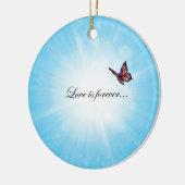 Butterfly "LOVE is Forever" Keramisch Ornament (Links)