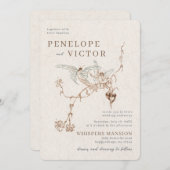 Butterfly Love Wedding Invitation Kaart (Voorkant / Achterkant)