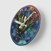 BUTTERFLY LUNCH OP DE FLY Tiger Swallowtail Ronde Klok (Hoek)