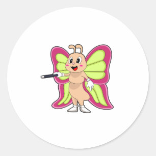 Butterfly Magic Wand Ronde Sticker