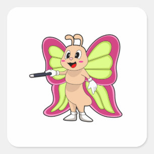 Butterfly Magic Wand Vierkante Sticker